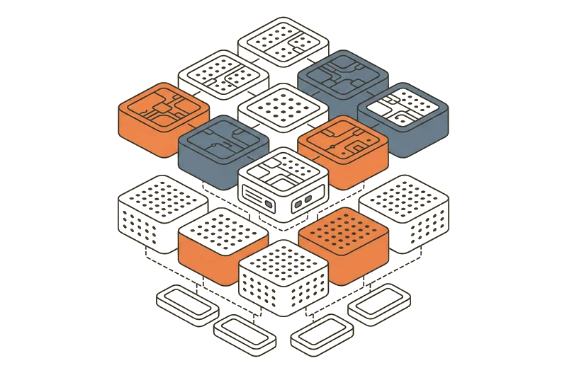 Modular program tiers illustration showing building blocks of wellness